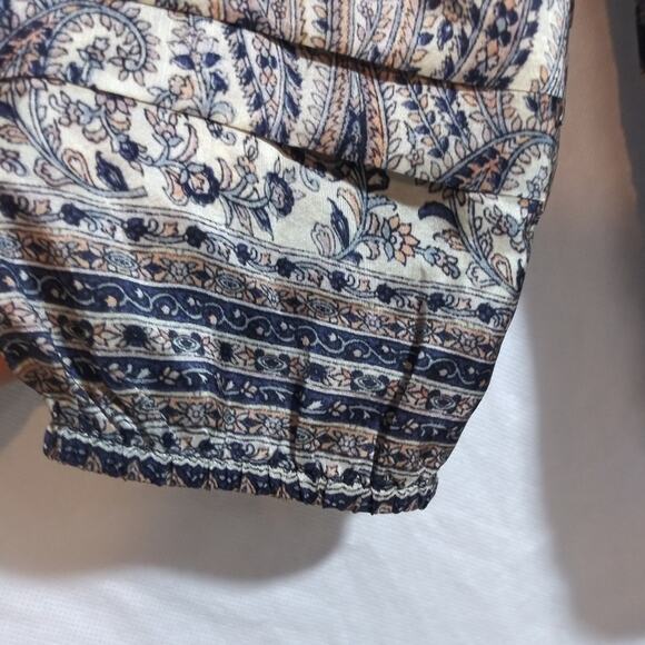 Soft Surroundings Milarepa Silk Puff Long Sleeve Floral Button Front Blouse Sz L - Picture 10 of 11